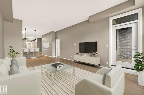 100 10531 117 Street, Edmonton, AB - Indoor Photo Showing Living Room