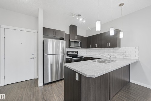 405 812 Welsh Drive, Edmonton, AB - Indoor Photo Showing Kitchen With Stainless Steel Kitchen With Upgraded Kitchen