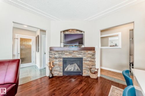 2 Mount Royal Drive, St. Albert, AB - Indoor Photo Showing Living Room With Fireplace