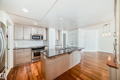 703 10028 119 Street, Edmonton, AB - Indoor Photo Showing Kitchen With Double Sink With Upgraded Kitchen