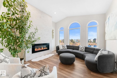 15919 58 Street, Edmonton, AB - Indoor Photo Showing Living Room With Fireplace