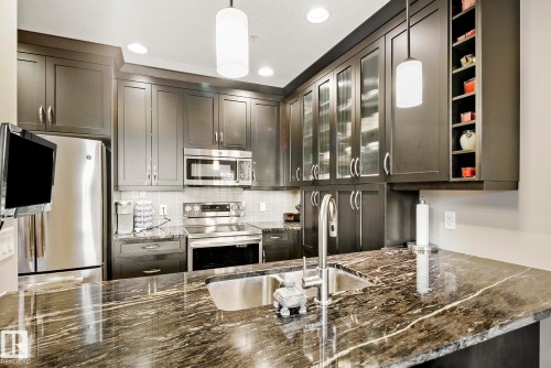 109 11080 Ellerslie Road, Edmonton, AB - Indoor Photo Showing Kitchen With Upgraded Kitchen