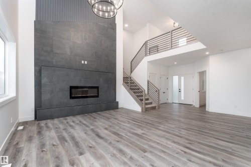 73 Landing Trails Drive, Gibbons, AB - Indoor With Fireplace