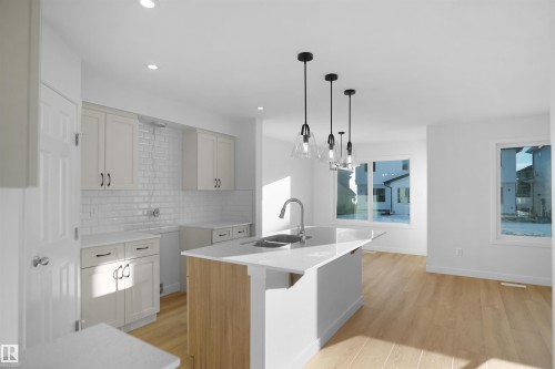 909 19 Avenue, Edmonton, AB - Indoor Photo Showing Kitchen With Double Sink With Upgraded Kitchen