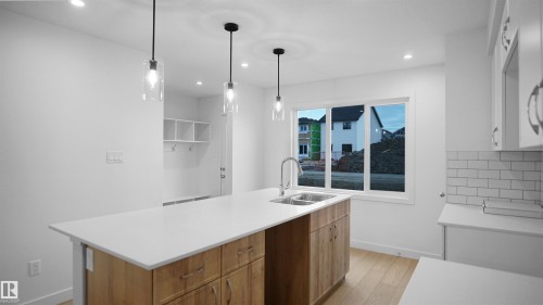 21139 25 Avenue, Edmonton, AB - Indoor Photo Showing Kitchen With Double Sink