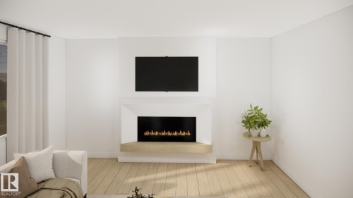 8 Grayson Green, Stony Plain, AB - Indoor Photo Showing Living Room With Fireplace