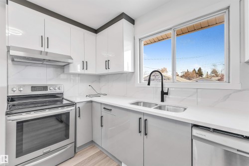 10751 164 Street, Edmonton, AB - Indoor Photo Showing Kitchen With Double Sink