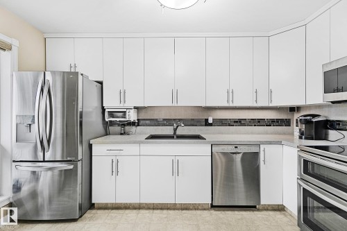 32 9704 165 Street, Edmonton, AB - Indoor Photo Showing Kitchen With Double Sink
