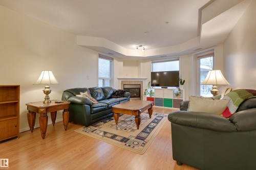 336 9008 99 Avenue, Edmonton, AB - Indoor Photo Showing Living Room With Fireplace