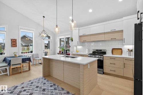 17 Evermore Crescent, St. Albert, AB - Indoor Photo Showing Kitchen With Double Sink With Upgraded Kitchen