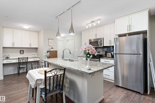 213 5510 Schonsee Drive, Edmonton, AB - Indoor Photo Showing Kitchen With Stainless Steel Kitchen With Double Sink With Upgraded Kitchen