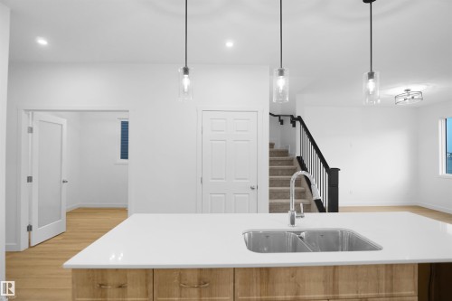 7235 182 Avenue, Edmonton, AB - Indoor Photo Showing Kitchen With Double Sink