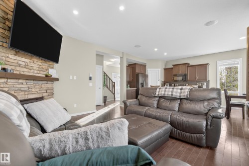 1756 63 Street, Edmonton, AB - Indoor Photo Showing Living Room With Fireplace