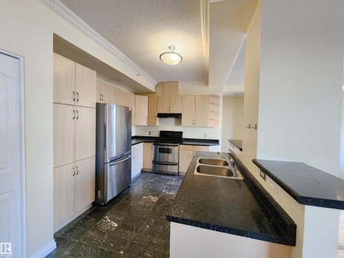 603 9707 105 Street, Edmonton, AB - Indoor Photo Showing Kitchen With Double Sink