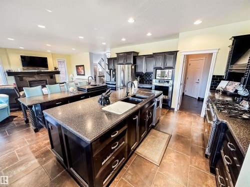 3438 West Landing, Edmonton, AB - Indoor Photo Showing Kitchen With Double Sink With Upgraded Kitchen