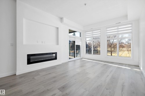 200 10531 117 Street, Edmonton, AB - Indoor Photo Showing Living Room With Fireplace