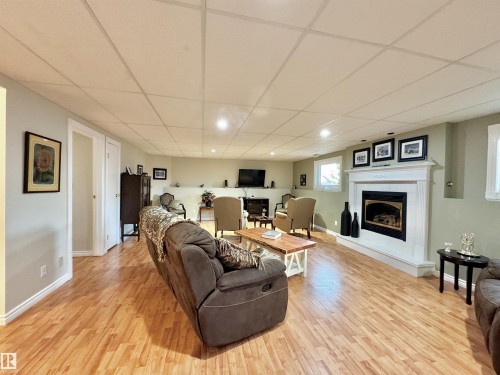 3772 30 Street, Edmonton, AB - Indoor Photo Showing Living Room With Fireplace