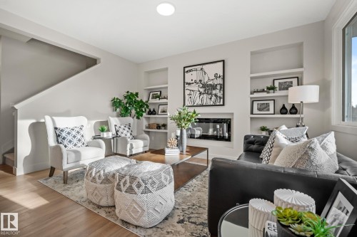 10 Grayson Green, Stony Plain, AB - Indoor Photo Showing Living Room With Fireplace