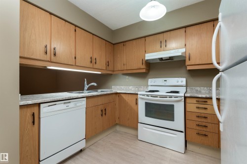 208 22 Alpine Place, St. Albert, AB - Indoor Photo Showing Kitchen With Double Sink