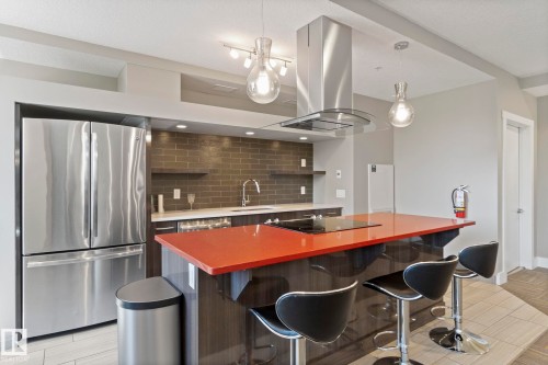 213 11080 Ellerslie Road, Edmonton, AB - Indoor Photo Showing Kitchen With Upgraded Kitchen