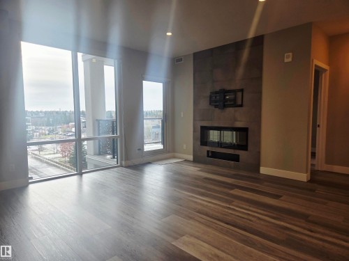 736 200 Bellerose Drive, St. Albert, AB - Indoor Photo Showing Living Room With Fireplace