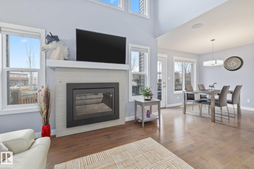 17504 13 Avenue, Edmonton, AB - Indoor Photo Showing Living Room With Fireplace