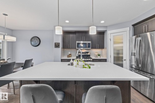17504 13 Avenue, Edmonton, AB - Indoor Photo Showing Kitchen With Stainless Steel Kitchen With Upgraded Kitchen