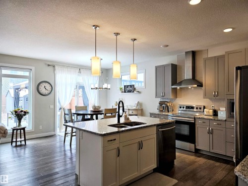 122 Joyal Way, St. Albert, AB - Indoor Photo Showing Kitchen With Double Sink With Upgraded Kitchen