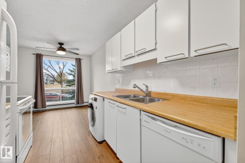 204 10829 117 Street, Edmonton, AB - Indoor Photo Showing Kitchen With Double Sink
