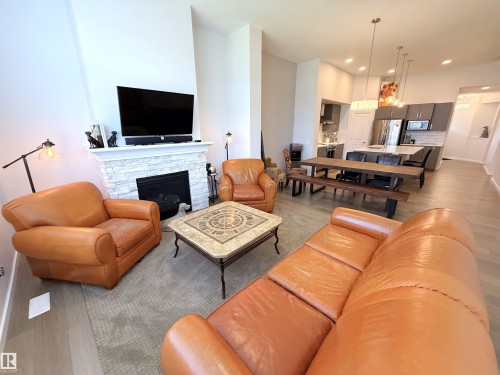 22114 81A Avenue, Edmonton, AB - Indoor Photo Showing Living Room With Fireplace