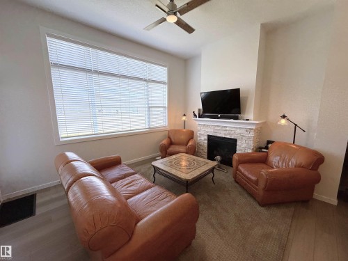 22114 81A Avenue, Edmonton, AB - Indoor Photo Showing Living Room With Fireplace