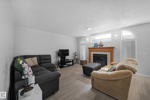 4960 191 Street, Edmonton, AB - Indoor Photo Showing Living Room With Fireplace