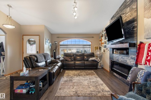 3924 44 Ave, Drayton Valley, AB - Indoor Photo Showing Living Room With Fireplace
