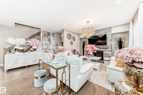 2012 200 Street, Edmonton, AB - Indoor Photo Showing Living Room With Fireplace
