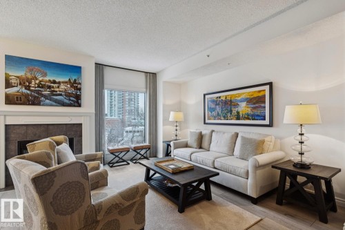 507 10108 125 Street, Edmonton, AB - Indoor Photo Showing Living Room With Fireplace
