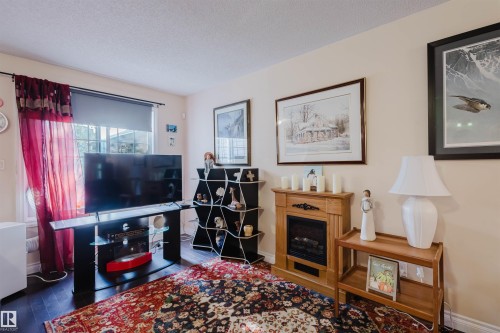 1517 Rutherford Road, Edmonton, AB - Indoor Photo Showing Living Room With Fireplace