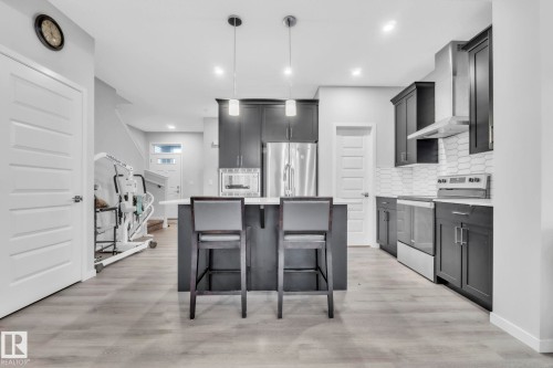 22007 80 Avenue, Edmonton, AB - Indoor Photo Showing Kitchen With Stainless Steel Kitchen With Upgraded Kitchen