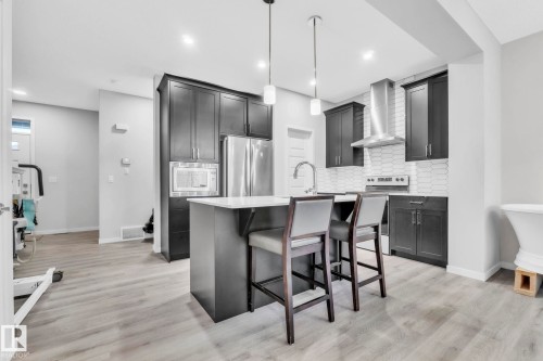 22007 80 Avenue, Edmonton, AB - Indoor Photo Showing Kitchen With Stainless Steel Kitchen With Upgraded Kitchen