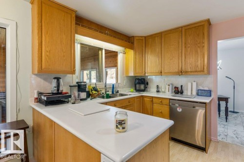 13708 Buena Vista Road, Edmonton, AB - Indoor Photo Showing Kitchen With Double Sink