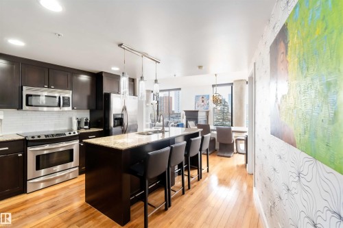 504 10028 119 Street, Edmonton, AB - Indoor Photo Showing Kitchen With Upgraded Kitchen