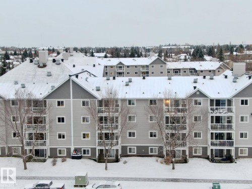 View of snowy aerial view - 213 5065 31 Avenue, Edmonton, AB - Outdoor With Balcony With Facade
