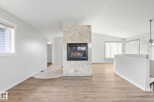 67 Arlington Drive, St. Albert, AB - Indoor Photo Showing Living Room With Fireplace