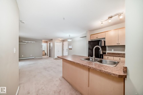 310 4309 33 Street, Stony Plain, AB - Indoor Photo Showing Kitchen With Double Sink