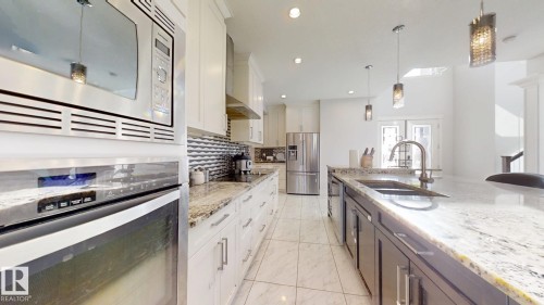 1273 Adamson Drive, Edmonton, AB - Indoor Photo Showing Kitchen With Stainless Steel Kitchen With Double Sink With Upgraded Kitchen