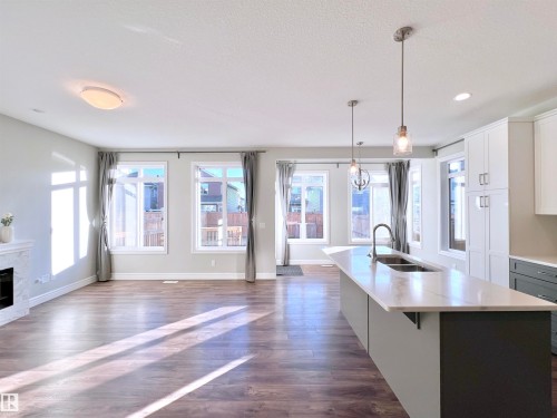 1603 169 Street, Edmonton, AB - Indoor Photo Showing Kitchen With Fireplace With Double Sink