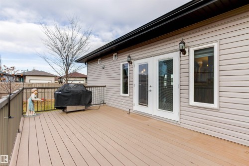 Deck featuring grilling area and french doors - 50 Willow Wood Lane, Stony Plain, AB - Outdoor With Deck Patio Veranda With Exterior