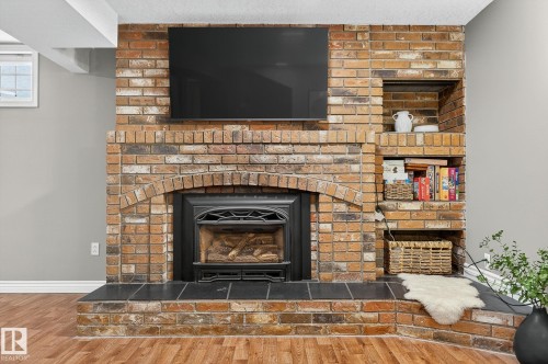 11006 154 Street, Edmonton, AB - Indoor Photo Showing Living Room With Fireplace