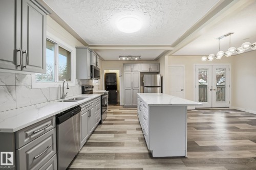 9227 79 Street, Edmonton, AB - Indoor Photo Showing Kitchen With Double Sink