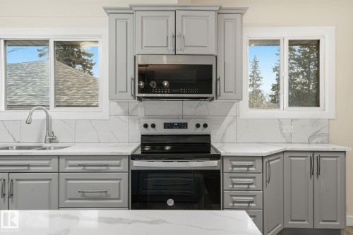 9227 79 Street, Edmonton, AB - Indoor Photo Showing Kitchen With Double Sink