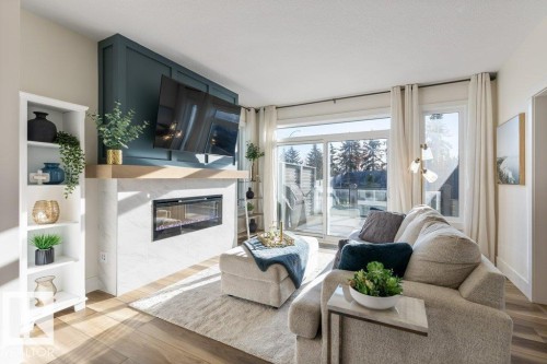 67 Jamison Crescent, St. Albert, AB - Indoor Photo Showing Living Room With Fireplace